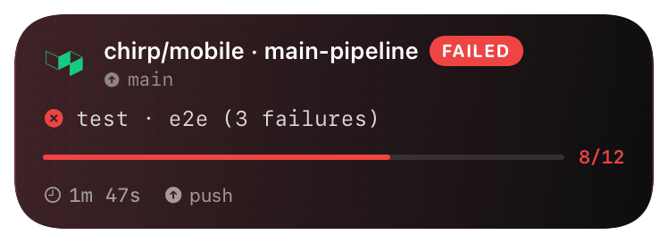 buildkite (failed) Live Activity preview