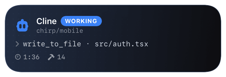 cline (working) Live Activity preview