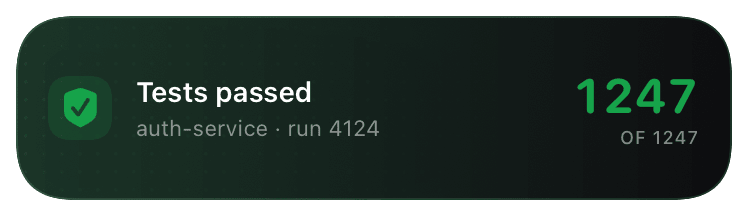 number (green) Live Activity preview