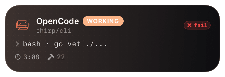 opencode (tool-failed) Live Activity preview